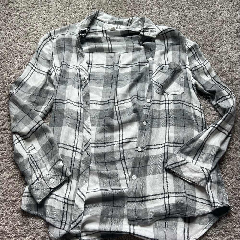 Men's Gray Plaid Shirt